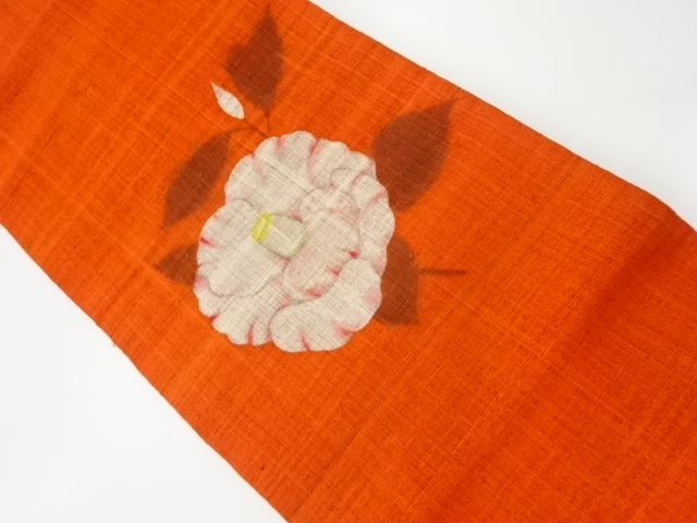 JAPANESE KIMONO / VINTAGE NAGOYA OBI / MAWATA TSUMUGI / CAMELLIA